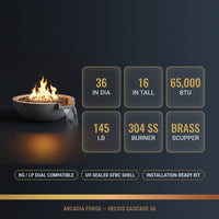 Arcadia Forge Helios Cascade 36" Fire & Water Bowl — Results & Stats