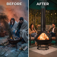 EmberCraft Nova Chiminea Fire Pit — Before & After