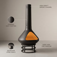 EmberCraft Nova Chiminea Fire Pit — infographic