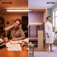 LumaTherm PureGlow Infrared Sauna Cabin — Before & After