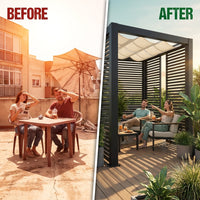 NoirVerge Aperture Pergola — Before & After