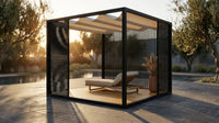 NoirVerge Aperture Pergola — Lifestyle