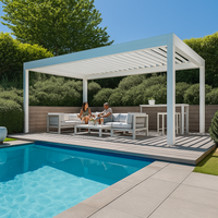 Aluminum Pergola Built for Year-Round Shade, Motorized Louvers, Powder-Coated Frame, Stainless Hardware