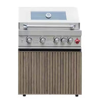 Outdoor Kitchen Island Built for Premium Cooking, Stainless Steel Worktop, Teak Cabinet Faces, Weather Resistant